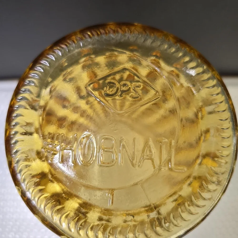 Vintage MCM Amber Hobnail Vase DPS Amber Glass Flared